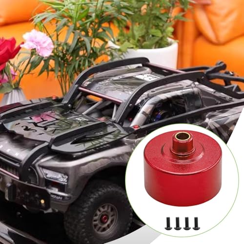 Yiju Differential Case Housing RC Aluminum Alloy Differential Carrier Metal Upgrade Lightweight Construction Replacement Part Suitable for Remote Control C, Red