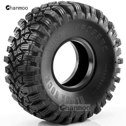 1.9 RC Rock Crawler Tires OD 115mm 1/10 Soft Rubber Mud Slingers Tyres With Foam Insert For 1:10 Crawler Car Traxxas TRX4 Axial SCX10 II RC4WD D90 TF2 Tamiya CC01 Gen8 Beadlock Wheels 4PCS