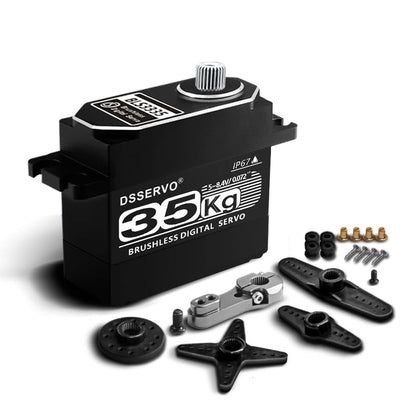 35kg Brushless RC Servo Full Metal Gears IP67 Waterproof High Torque Fast Digital Steering Motor - size: 35KG-270° (Brushless)