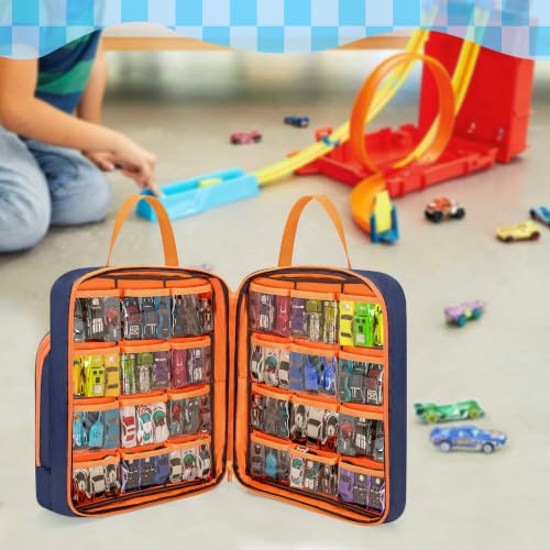 Portable Storage Case Compatible with Hot Wheels Toy Car Up to 99pcs | for 1/64 Scale Toy Cars, Multi-Functional Storage Bag for Toy Cars, Dolls, Mini Toys, Home and Travel Use, Large Capacity