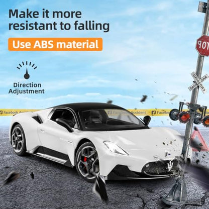 MIEBELY Licensed Maserati MC20 1:12 RC Car Openable Doors 2.4Ghz | Licensed Maserati MC20 | 1:12 open doors | 2.4Ghz anti-interfere | 7.4V removable battery | Tough ABS | LED lights