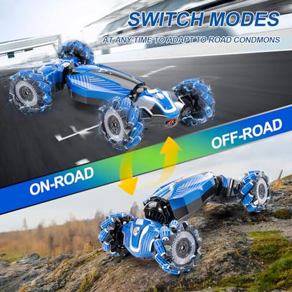 Gesture RC Car, 4WD Gesture Sensing RC Stunt Car Toys for 6-13 Ages Boys Girls, Drift Hand Controlled Remote Control Twist Cars 360° Rotation with Lights Music for Birthday Gifts