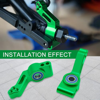 OGRC Caster Block Steering Blocks, Stub Axle Carriers for 1/10 Slash 2WD | Aluminum Front Caster Block&Steering Blocks and Rear Stub Axle Carriers for 1/10 Traxxas slash 2WD #3632 3736 3752 (Green) - color: Green