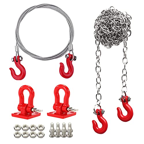 RC Trailer Chain Hook Rope Tow Shackles for 1/10 RC Crawler TRX4 Axial SCX10 Wraith RC Decor Parts