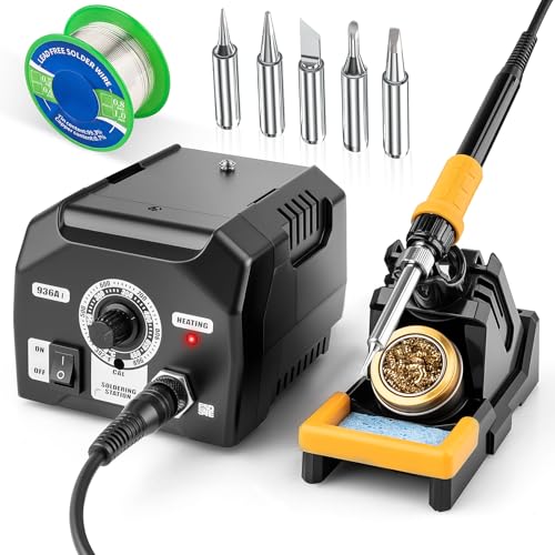Siziviki 936A I Soldering Station Iron Kit, 45W | Micro Soldering Practice Set for Electronics, ESD-Safe, Minimalist Operation, Fast Heating & Temp Control 302°F–572°F
