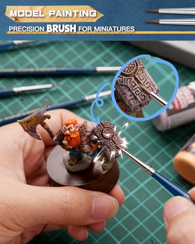Kolinsky Sable Brushes, Golden Maple Miniature Paint Brushes Natural Hair Professional Pointed Round Brush for Model Painting, Watercolor Details, Acrylic Gouache Inks Painting, Size 2 1 0 00 5/0 - size: 5/0 2/0 0 1 2 Pointed Round