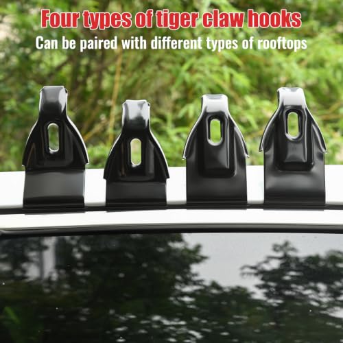 Universal Roof Rack Cross Bars 51" (1.3m) - Heavy Duty 440lbs Capacity Car Top Rails for Naked Roof (No Side Rails) - Aerodynamic Aluminum Alloy with 4-Claw Hooks, Silver