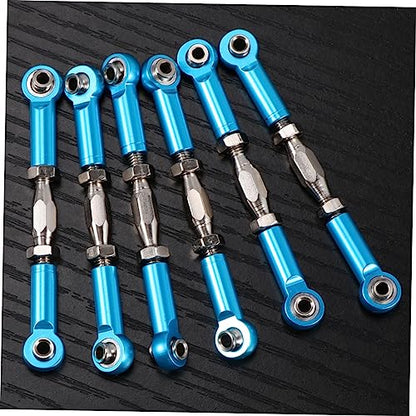 6pcs Machined Rc Car Rod Linkage for Turnbuckle Rod Upgrade Fit Redcat Racing Hpi Vehicles - color: Blue