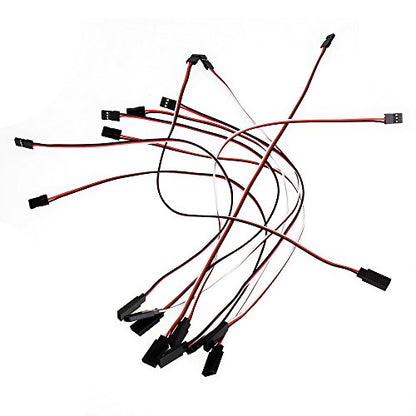 10pcs RC Airplane Car Servo Extension Cord Lead Cable 30cm 3-pin Male to Female