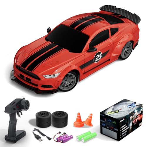 1:20 Scale Remote Control Car for Boys Girls and Kids | 2.4GHz, 20KM/H, 4WD, LED Headlights & Brake Lights, Racing Sports Gift Idea - color: Red