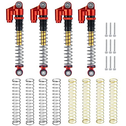 RCLIONS RC Shocks 48mm Adjustable Absorber Damper for All 1:24th Axial SCX24 Deadbolt Base Camp Gladiator RC Crawler Car Upgrades - color: Red