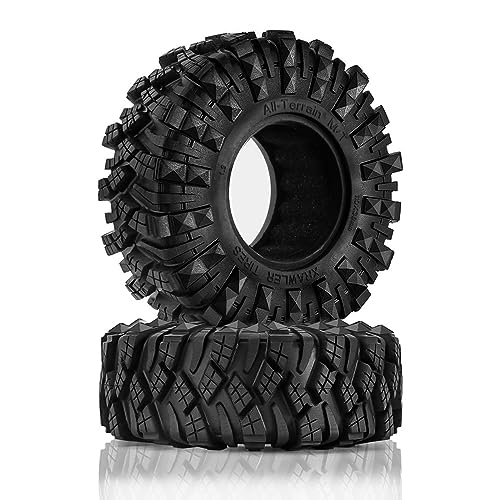 REDSPIDER 1.9 Inch RC Crawler Tires, 110mm Aggressive Mud Terrain Tires with Soft Sticky Compound & Foam Inserts, Compatible with 1/10 Scale Axial SCX10, TRX-4, Redcat Gen8 (Set of 4)