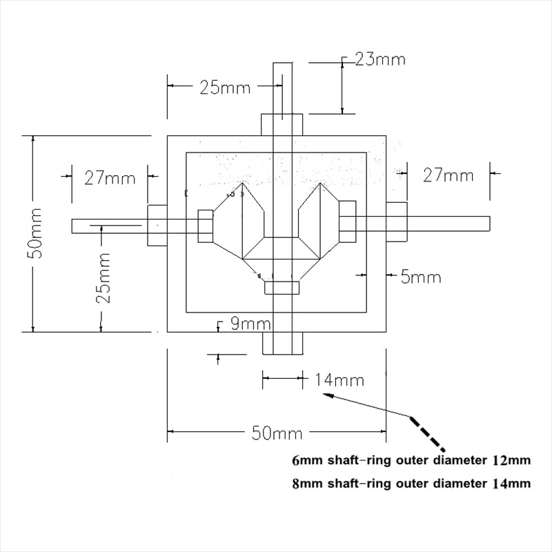 1:1 Right Angle Bevel Gearbox 1 Module 20 Teeth 90° Angle Drive Steering Gear Device Simple Mechanical DIY Module with 8mm Shaft - size: 8 mm shaft, style: 2 output shaft