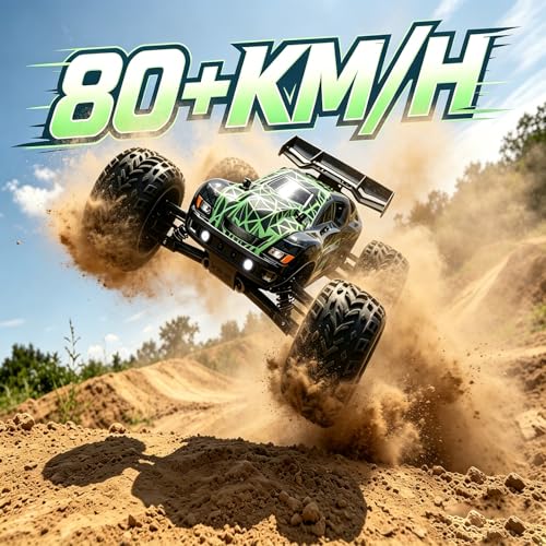 JLBRACINGRC 1/10 Brushless Fast RC Cars for Adults,4WD Monster Truck，Max 50+mph High Speed RC Truck,All Terrain RC Truggy Waterproof Off Road Remote Control Car（No Battery）