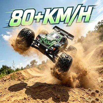 JLBRACINGRC 1/10 Brushless Fast RC Cars for Adults,4WD Monster Truck，Max 50+mph High Speed RC Truck,All Terrain RC Truggy Waterproof Off Road Remote Control Car（No Battery）