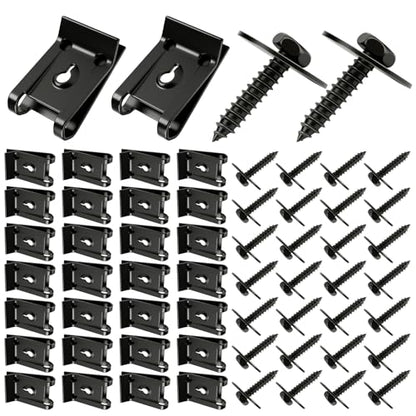 60Pcs M4.2 U-Nut Clips Fender Liner Clips Kit, Multipurpose Body Panel Fastener Clips for Cars Bumper Engine Splash - size: M4.2