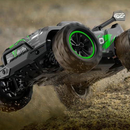 POCO DIVO 4WD Monster Truggy, 1/16 Ferocious RC Truck, 30kmph Radio Remote Control Racing Speed Sports Car, 4x4 Offroad Metal Gear Buggy, 12” Large All Terrain LED Vehicle with Rear Wing Spoilers