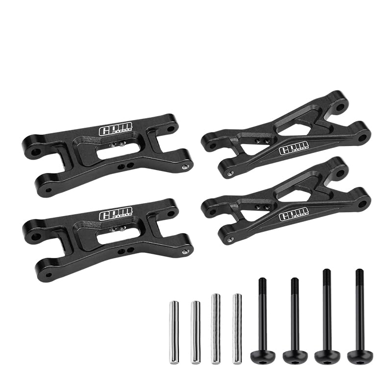 GPM 7075 Alloy Front & Rear Lower Arms for LOSI 1/24 Micro-B 2Wd Buggy Rtr-Los00007 - color: Black