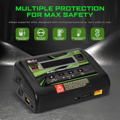 Lipo Battery Charger, 1S-6S RC Car Charger 150W Lipo Charger 10A Balance Charger Fast Charge Discharge Smart Charger for LiPo/Li-ion/Life Battery(1-6s) NiMH/NiCd (1-15s) RC Battery Charger