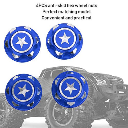 Tbest Hex Wheel Nut, 4Pcs Aluminium Alloy 17mm Hex Wheel Mount Nuts Set Fit for RC Car()