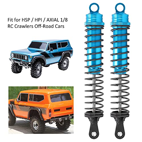 Drfeify 2PCS 144mm Oil Filled Shock Absorbers for 1/8 RC Car, Aluminum Alloy Adjustable Damper Set Fit for HSP, HPI, Axial SCX10 RC Crawler and Off Road Truck (Blue) - color: Blue
