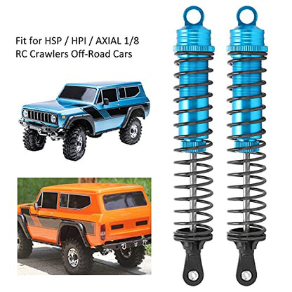 Drfeify 2PCS 144mm Oil Filled Shock Absorbers for 1/8 RC Car, Aluminum Alloy Adjustable Damper Set Fit for HSP, HPI, Axial SCX10 RC Crawler and Off Road Truck (Blue) - color: Blue