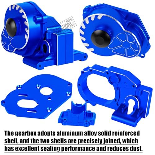 Metal Magnum 272R Assembled Transmission Upgrades Part for 1/10 Slash/Rustler/Stampede/Bandit 2WD VXL. Gearbox Transmission Bundle with Tooth Spur Gear Hops Up. #9495(Navy Blue) - color: Navy Blue(for 1/10)
