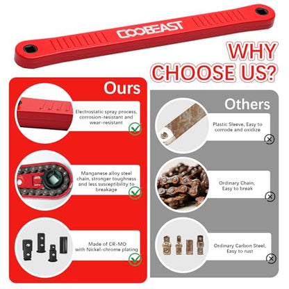 3/8" Offset Extension Wrench Impact Ready Socket Wrench Extender Tool（Red） | Versatile 1/4",3/8", 1/2" Square Drive Adapters,Universal Extensions Wrench,0° Swing Extender,for Small Place - color: Red