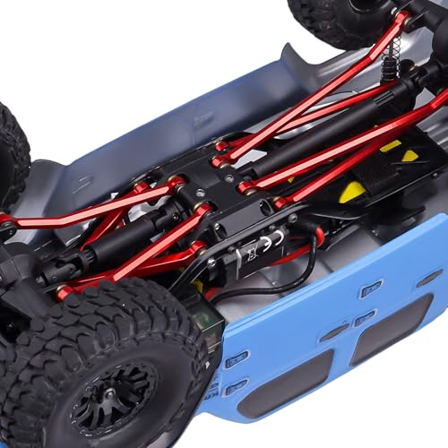 High Clearance Chassis Links Front 4 Links Set for SCX24 Gladiator AXI00005 Axial 1/24 RC Crawler Car Upgrades, 8pcs (Red) - color: Red