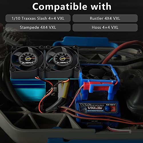 GLOBACT VXL-3S ESC Motor Cooling Fan for 1/10 Slash/Rustler/Stampede 4×4 BL - size: Blue