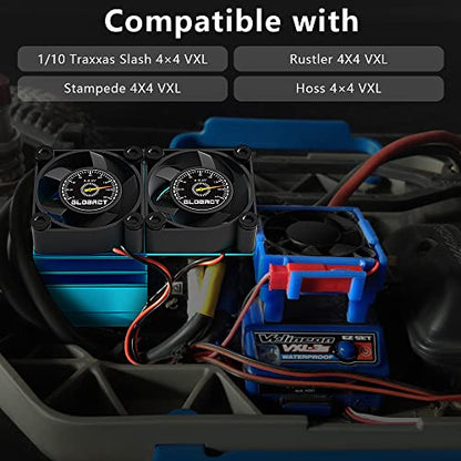 GLOBACT VXL-3S ESC Motor Cooling Fan for 1/10 Slash/Rustler/Stampede 4×4 BL - size: Blue