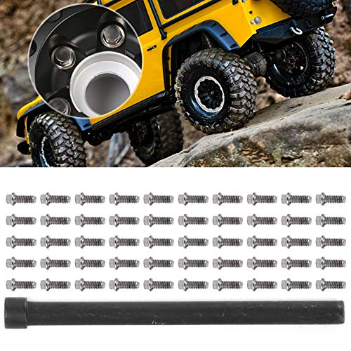 M210 Rc Beadlock Screws Treal 1.9 Beadlock Wheel Scale Hex Screw 50Pcs Rc Car Wheel Rims Hub Screws Stainless Steel Screws for 1/10 Rc Crawler Car (M2) - size: M2