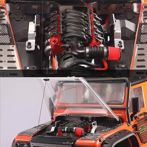 1/10 RC Simulate V8 Engine Radiator Cover with Heatsink RC Motor Cooling Fans Accessories Compatible with 1:10 Scale Crawler Car Traxxas TRX4 TRX6 Axial SCX10 D90 90047 Upgrade Parts