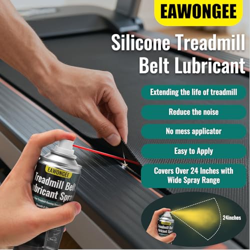 EAWONGEE Treadmill Belt Lubricant Spray 2-Pack 7.2oz | Precision applicator tube, heat-resistant, no disassembly needed, for treadmill, elliptical, exercise bike, fitness belts - size: 2 Pack