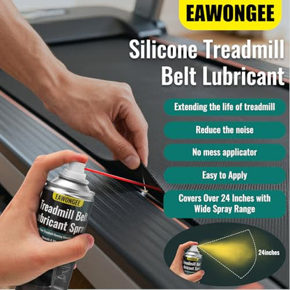 EAWONGEE Treadmill Belt Lubricant Spray 2-Pack 7.2oz | Precision applicator tube, heat-resistant, no disassembly needed, for treadmill, elliptical, exercise bike, fitness belts - size: 2 Pack