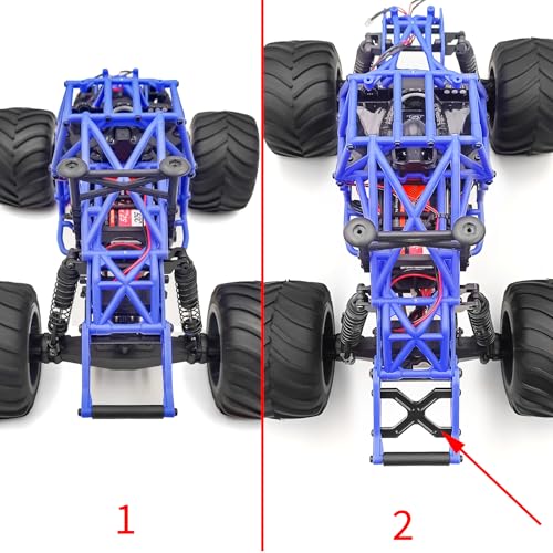 RC Rear Frame Brace Aluminium Alloy Rear Chassis Frame Brace Rear Support Bracket Comaptible with LOSI 1/18 Mini LMT 4WD RC Monster Truck Upgrade Part