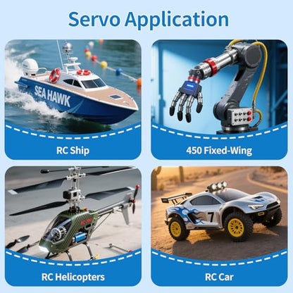 70KG Brushless Servo Waterproof High Torque RC Digital Servo Waterproof All-Metal Gear 180 Degree Controllable 4.8~8.4V Steering Servo for 1:8 1:10 RC Car Helicopter Airplane and Buggy Car