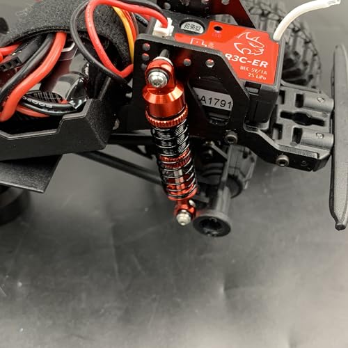 QUE-T 2.09" Length Shock Damper Kits for Redcat Ascent18 1/18 RC Crawler Car, 4pcs Aluminium Shock Absorber (Black) - color: Black
