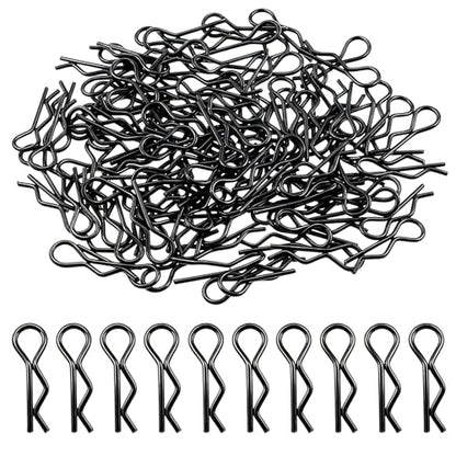 100pcs Black RC Body Clips, R-Clips, Replacement for 1/16 1/18 RC Car, Truck, Car Body Shell