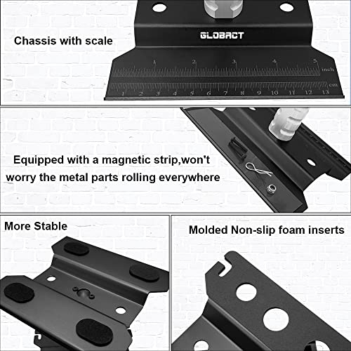 GLOBACT RC Car Repair Work Stand Repair Tool Set 360 Degree Rotation and 521 PCS RC Screws Kit and RC Screwdrivers and Screws Pallet Kit for 1/8 1/10 1/12 1/16 1/18 RC Car Truck Crawler (Black) | RC Work Stand, RC Repair Tool, 360 Degree Rotation - color: