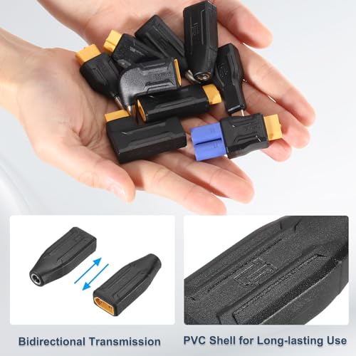 MECCANIXITY 2 Pack XT60 Adapter, XT60 Male to DC5521 Female 5.5 x 2.1mm Wireless Adapter, XT60 Connectors Wireless for Laptop Power Supply,Solar Panel - style: XT60 Male to DC5521 Female