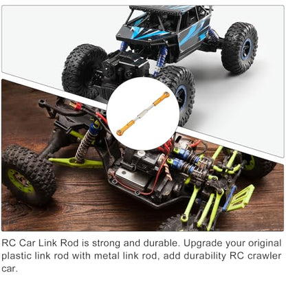 MECCANIXITY 4 Pcs Steering Servo Turnbuckle Rod RC Aluminum Alloy Linkages for HSP 1/10 94123 On-Road RC Car (Gold Tone, 96mm) - color: Gold Tone, size: 96mm