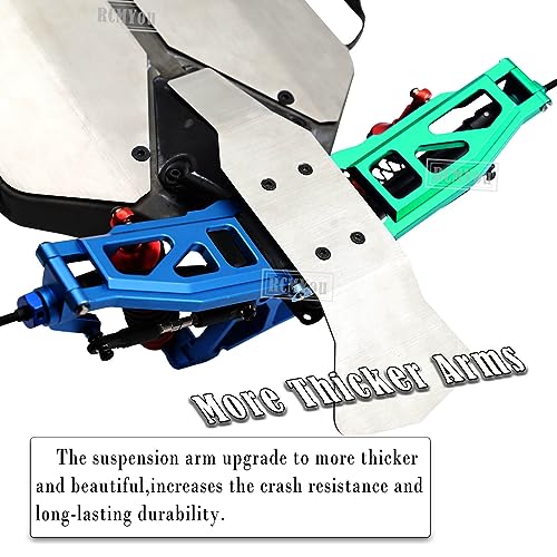 Upgrades Part for 1/10 Slash/Rustler/Stampede/Hoss 4x4 VXL 4wd,Alloy Caster Block,Steering Blocks,Rear Stub Axle Carriers,Steering Bellcranks,Suspension Arm,Blue (More Durable Arm) - color: Navyblue-upgrades Part