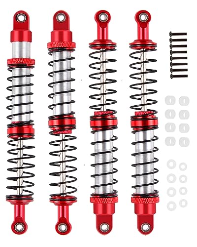 120mm RC Shock Absorber Universal Upgrades Part for 1/10 RC Scale Cars,4PCS Aluminum 7075 Adjustable RC Shock Absorber Hops Up,Red - color: Red, size: 120MM
