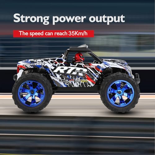 GoolRC WLtoys 144018 RC Truck, 1/14 Scale Remote Control Car, 4WD 35KM/H High Speed RC Car, 2.4GHz All Terrains Off Road Rock Crawler Truck with 2 Batteries for Adults