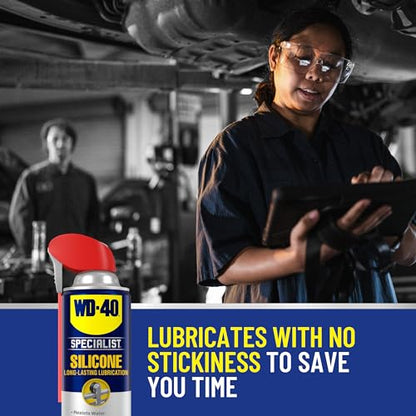 WD-40 Specialist Silicone Lubricant, New Bigger Can, 13.3 OZ [1-Pack] | Safe on Rubber and Vinyl, Dry Finish Attracts No Dirt, Reduces Friction and Wear for Window Tracks and Cables - size: 1-Pack, style: 13.3 Oz