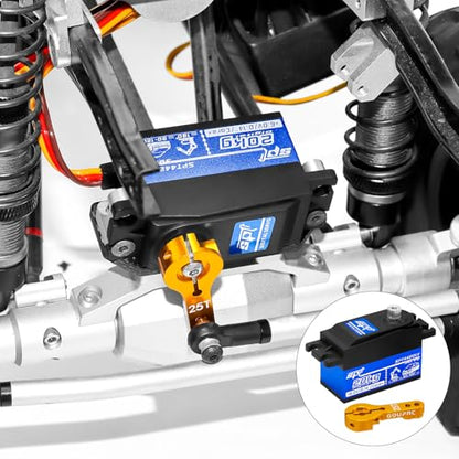 GOUPRC 20kg Low Profile Servo High Torque of Metal Gear Digital Servo with 25T Metal Arm for 1/8 1/10 1/12 RC Model DIY Car Robot - style: 20KG servo *1