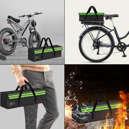 Lipo Battery Safe Bag Large Capatity Fireproof Bag for Ebike Lipo Battery Other Batteries Storage Charging Transport Home Office Travel Safe Storage Pouch - size: 420*140*130mm
