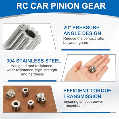 uxcell 1 Mod 13T Spur Gear 6mm Bore, 304 Stainless Steel Pinion Gear, 20°Pressure Angle, for Spur Rack and RC Model Car or Motor DIY - size: 1 Mod 13T, 6mm