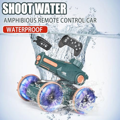KB KAIBO 3-in-1 Remote Control Car, RC Boat & Water Gun - Amphibious RC Car for Land & Water, Adjustable Speed, Waterproof, Perfect Valentines Birhtday Gifts for Kids-Green - color: Green